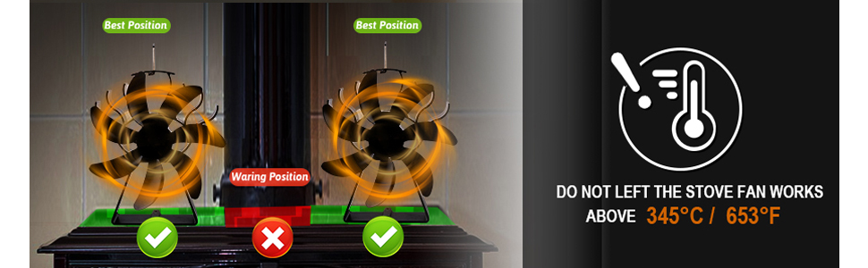 Ventilateur de poêle à bois 7 lames à chaleur