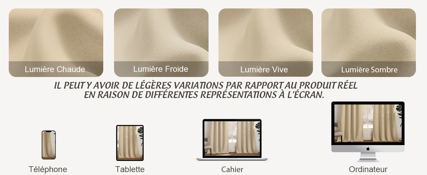 Série de quatre protecteurs d'écran pour téléphones en niveaux de gris dans différentes variantes, avec des schémas ci-dessous illustrant les étapes d'installation et des vues de l'emballage du produit.
