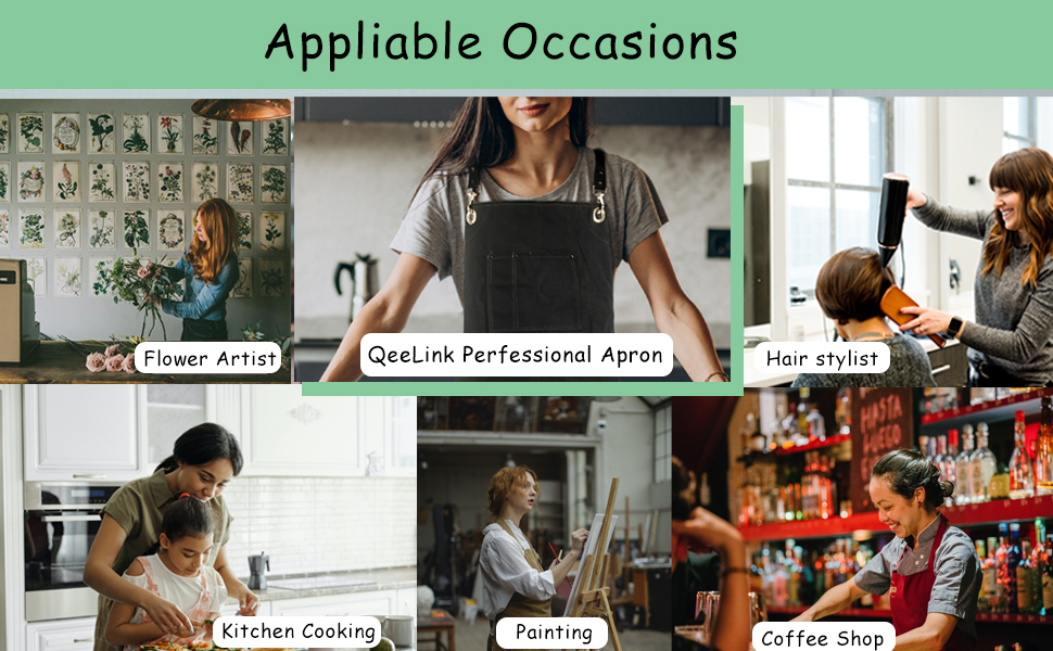 QeeLink black canvas apron