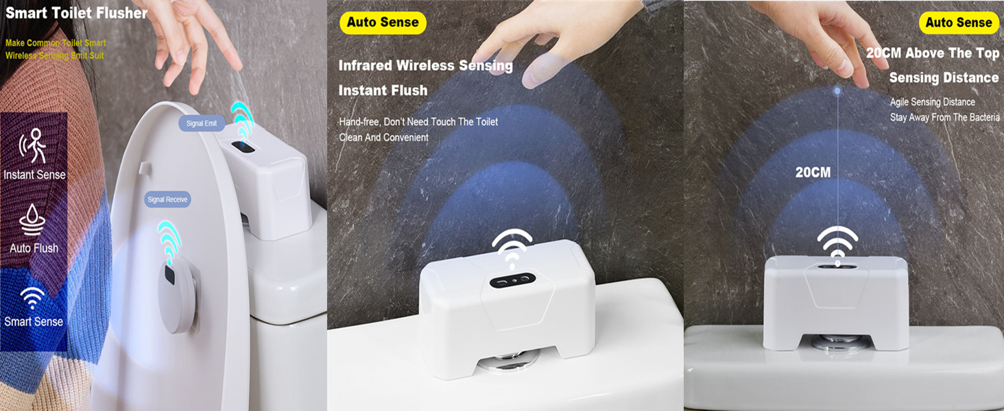2023 Upgraded Touchless Toilet Flush Kit, Automatic Toilet Flusher, for Home and Public Use
