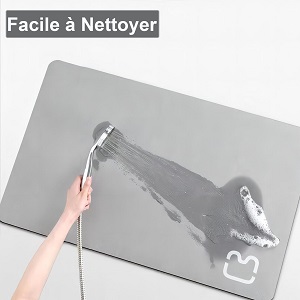 Zuzcher Tapis de Bain Antidérapant Absorbant Doux Séchage Rapide Facile à nettoyerGris 40×60cm 