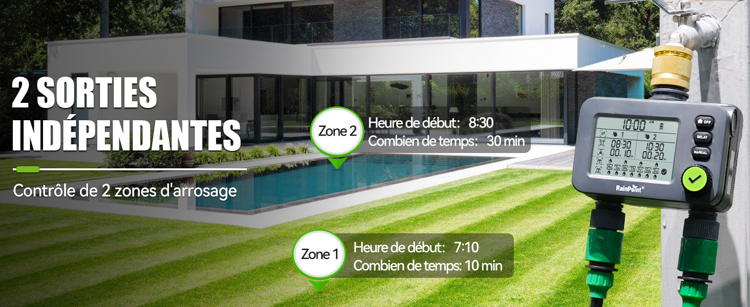 programmateur arrosage 2 voies