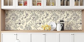 papier peint à fleur beige