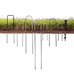 GardenMate Erdanker pegs piquets grapas picchetti Grondanker 100 mm Stahldraht unverzinkt 50