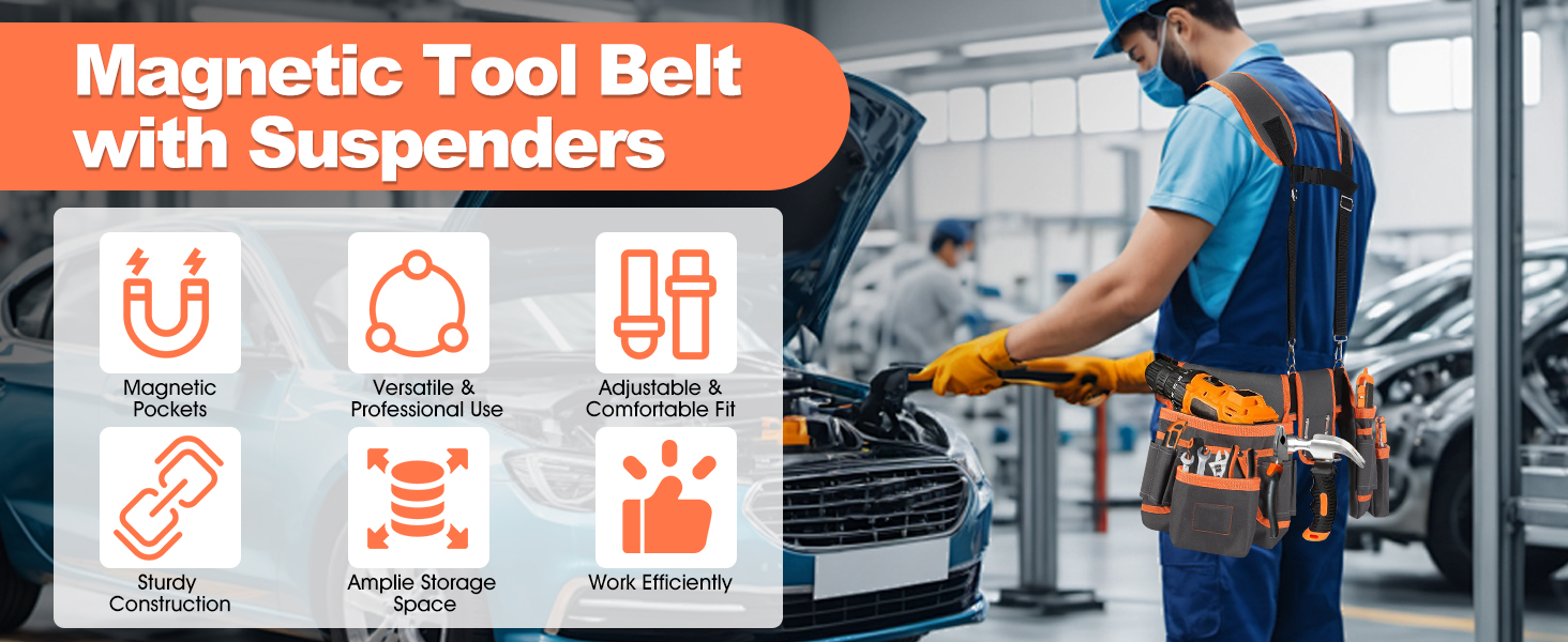 Magnetic Tool Belt Suspenders
