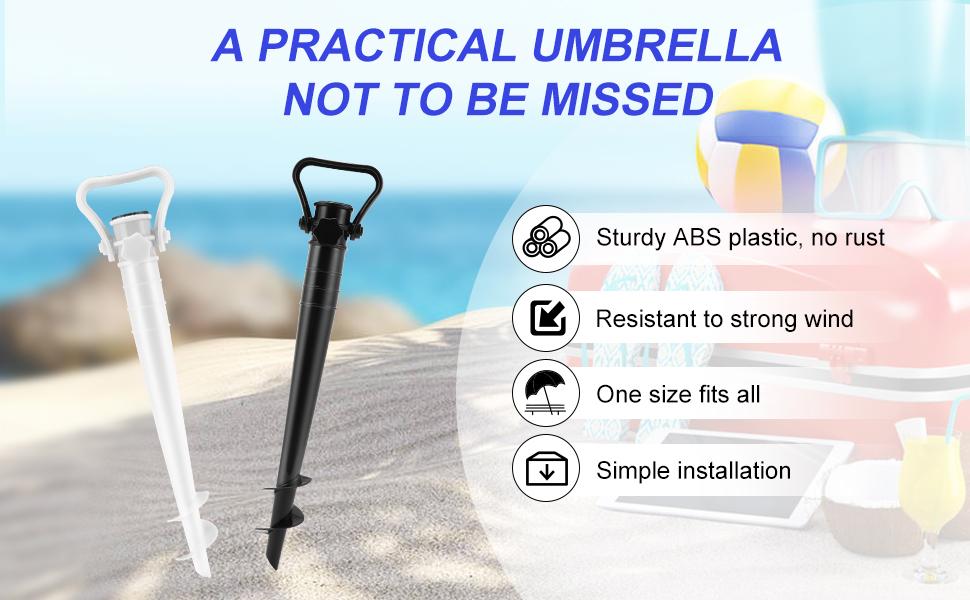 support de parasol pour plage sable ou terre pieds de parasol  plage à hélice  visser dans le sable