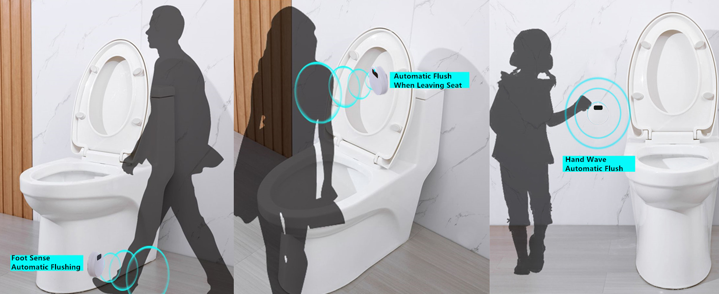 2023 Upgraded Touchless Toilet Flush Kit, Automatic Toilet Flusher, Sensor Toilet Flusher