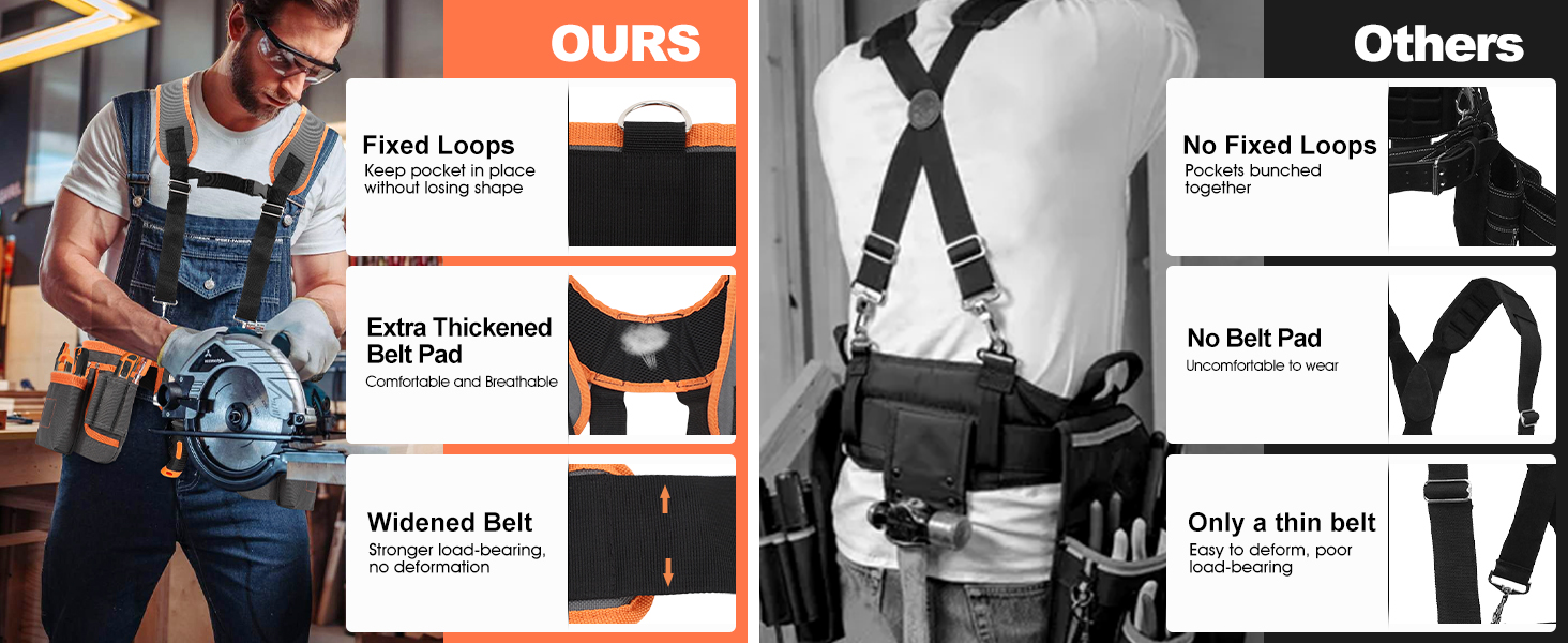 Magnetic Tool Belt Suspenders