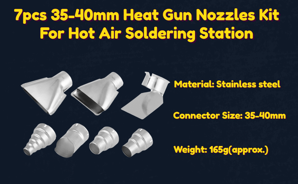 Buses de pistolet thermique 7pcs buse pistolet air pistolet a air chaud
