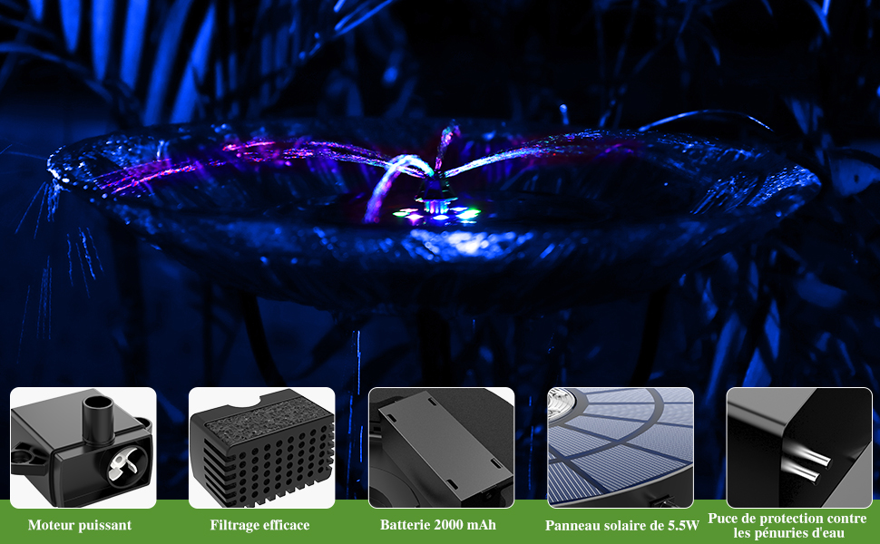 AISITIN Fontaine Solaire 5.5W