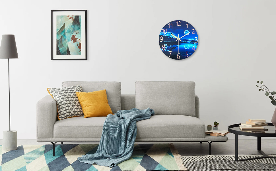 Blue wall clock