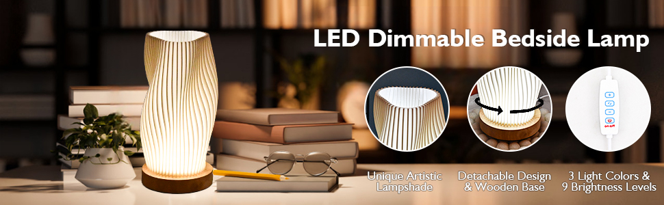 avec abat-jour translucide nervuré émettant une lumière chaude.