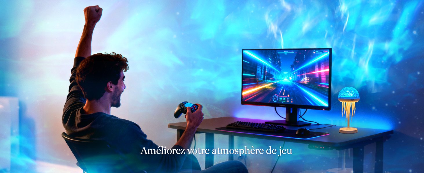 Scènes atmosphériques spectaculaires teintées de bleu montrant des silhouettes sur fond de ciel nocturne ou d'eau, créant un effet cinématographique maussade sur plusieurs panneaux.