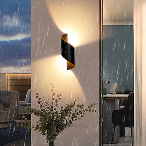Lightess 12W Applique Murale Spirale Intérieu Extérieurex LED IP66 