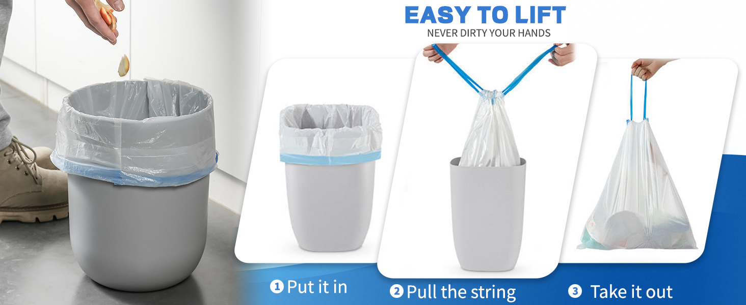 Sacs poubelles à cordon de serrage