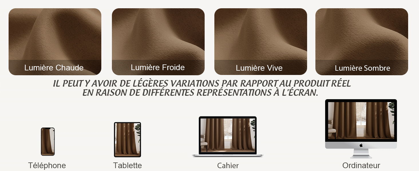 Série de quatre protecteurs d'écran pour téléphones en niveaux de gris dans différentes variantes, avec des schémas ci-dessous illustrant les étapes d'installation et des vues de l'emballage du produit.