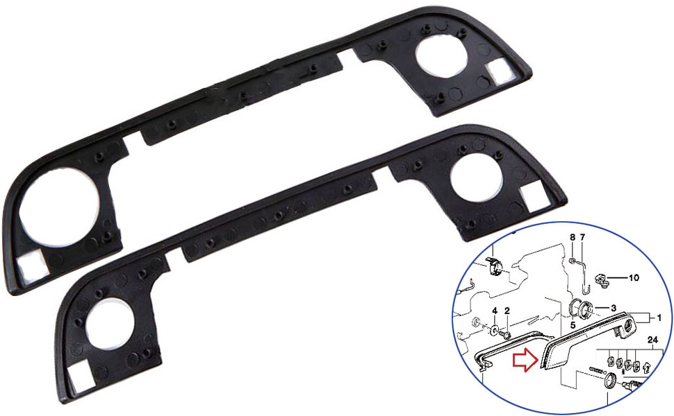 VHEUHZ Avant 1 paire garniture cover poignée hors porte compatible avec BMW e36 coupe 3 5 7 Series