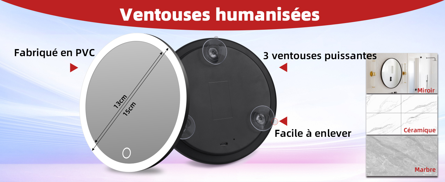 miroir grossissant avec lumière