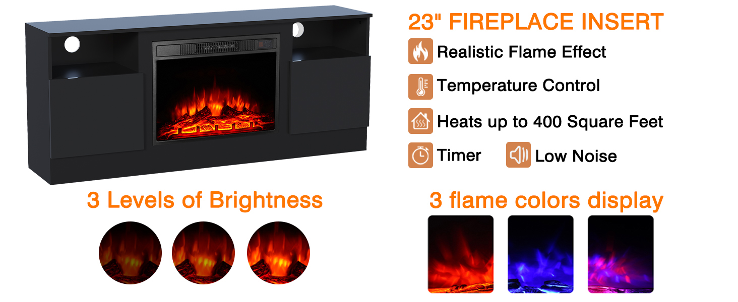 Meuble TV avec cheminée