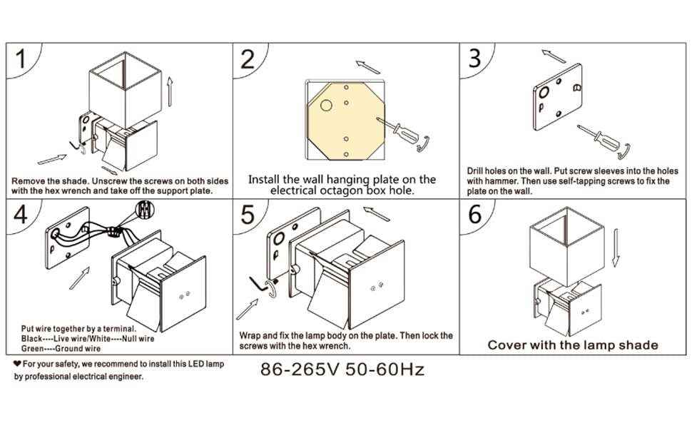 wall lights install 12w