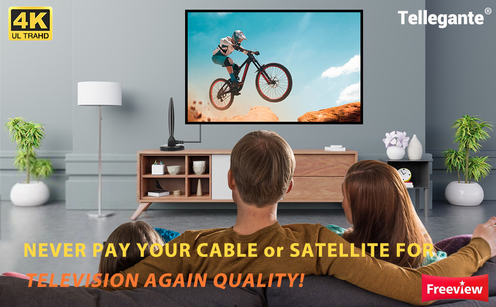 Antenne TV HD TNT puissante pour une utilisation intérieure et extérieure