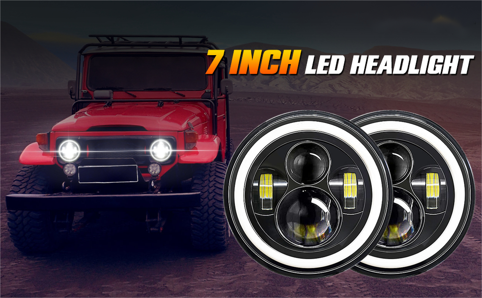 LED Headlights for Car and Motorcycle, 4 Modes, H4, LED Work Light