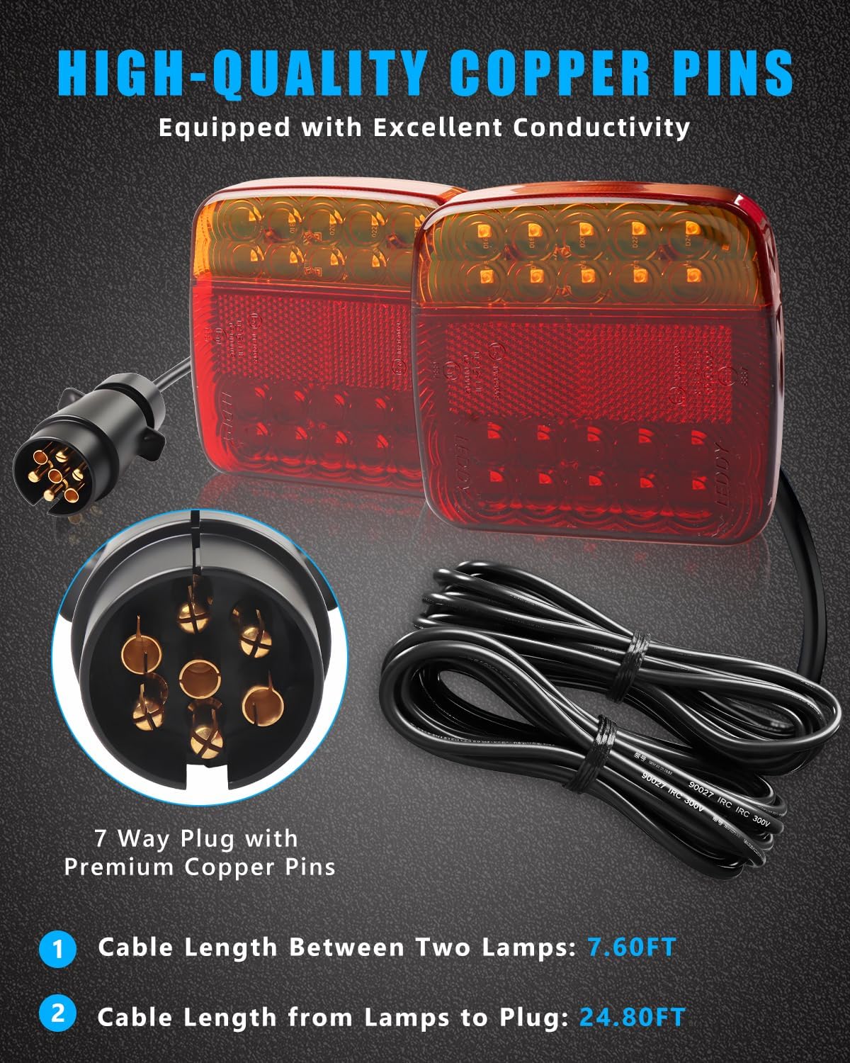 Kit de feux de remorquage magnétiques à LED
