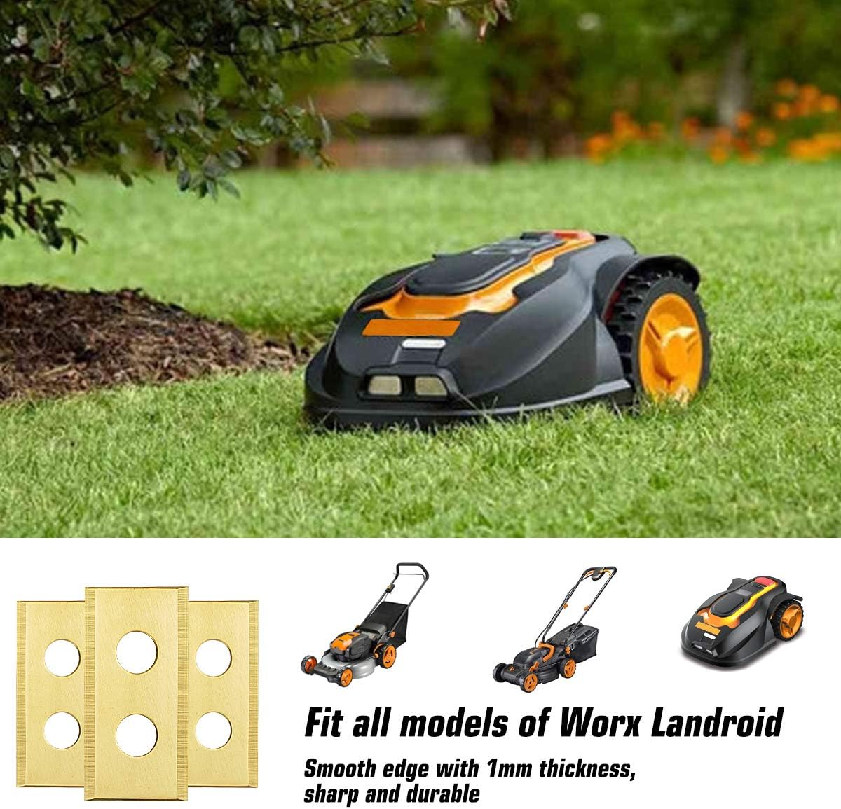 Lames en titane pour tondeuse robot Worx Landroid