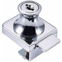 Serrure de porte en verre Thsinde, serrure en acier chromé, serrure de porte en verre, serrure de vitrine de serrure de porte en verre avec, pour porte en verre perceuse de 5 à 8 mm avec 2 clés
