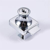 Serrure de porte en verre Thsinde, serrure en acier chromé, serrure de porte en verre, serrure de vitrine de serrure de porte en verre avec, pour porte en verre perceuse de 5 à 8 mm avec 2 clés