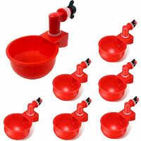 6 Pièces de Tasses Abreuvoirs Automatiques en Plastique pour Poules - Distributeurs d'Eau Automatiques pour Volailles - Convient aux Poussins, Cailles, Canards, Oiseaux