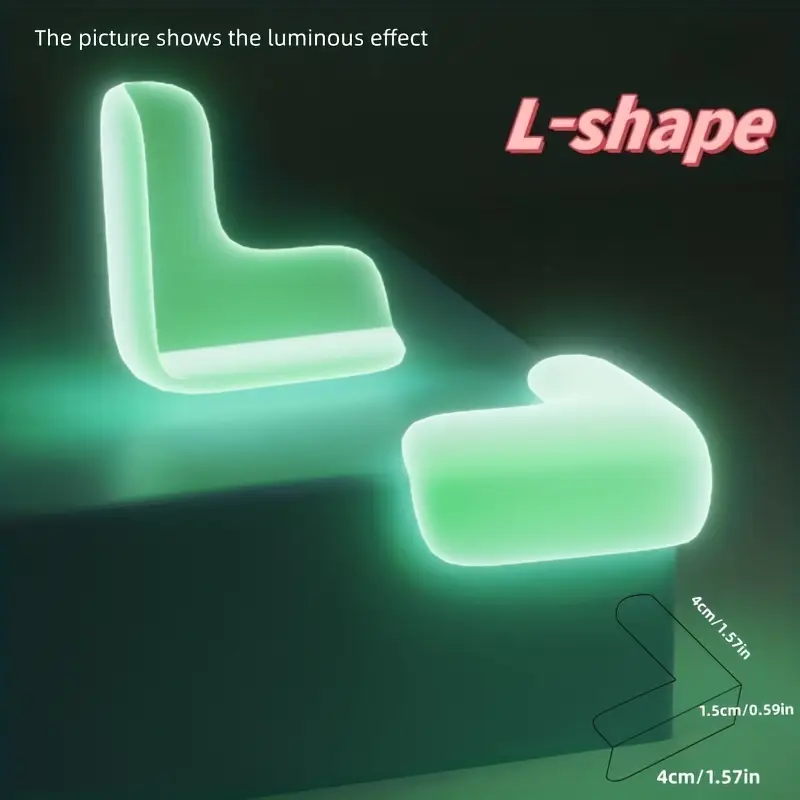 1 5pcs luminous silicone corner protectors table corner guards glow in the dark cushions bumpers safety silicone covers for desk cabinet edge furniture sharp corners details 2