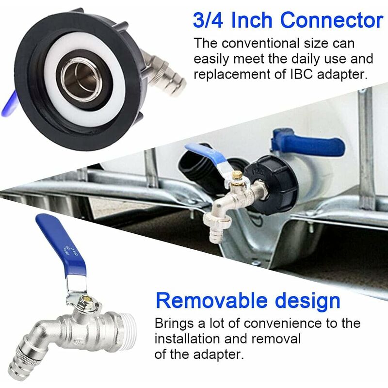  /><br /><br /><strong>Accessoire parfait</strong><br /><span>Ce robinet à boisseau sphérique convient à presque tous les seaux IBC des normes britanniques, américaines et européennes, et il peut également s'adapter parfaitement au baril pour maintenir l'environnement hermétique du baril, ce qui en fait un parfait accessoire de baril IBC.</span></p> <p><img src=