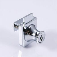Serrure de porte en verre Thsinde, serrure en acier chromé, serrure de porte en verre, serrure de vitrine de serrure de porte en verre avec, pour porte en verre perceuse de 5 à 8 mm avec 2 clés
