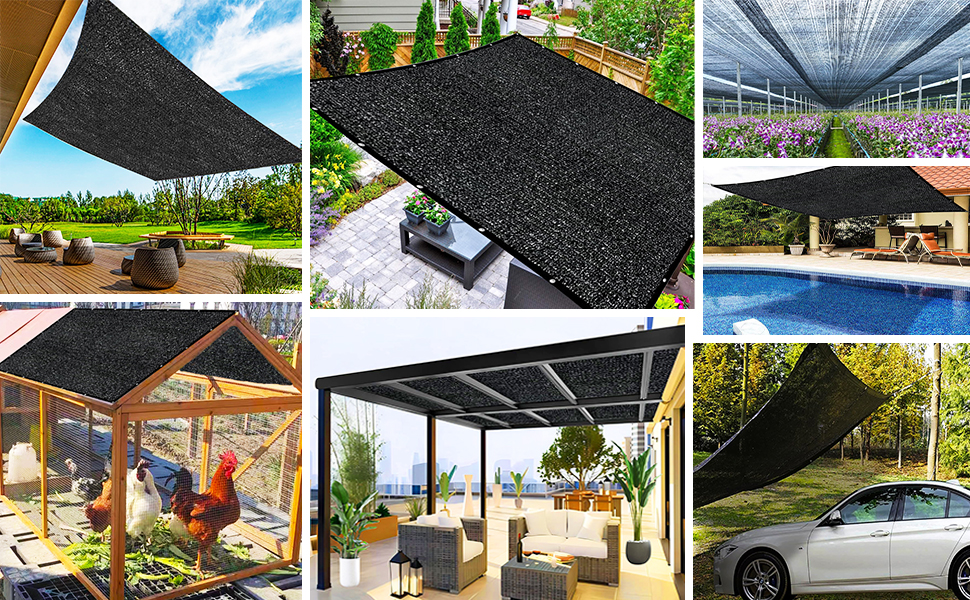 Voile d'ombrage Filet d'ombrage Ajourée Pour Potager Serre Pergola Patio Toile d'ombrage