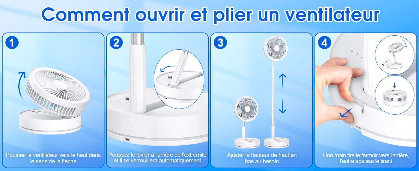 Comment ouvrir et plier un ventilateur