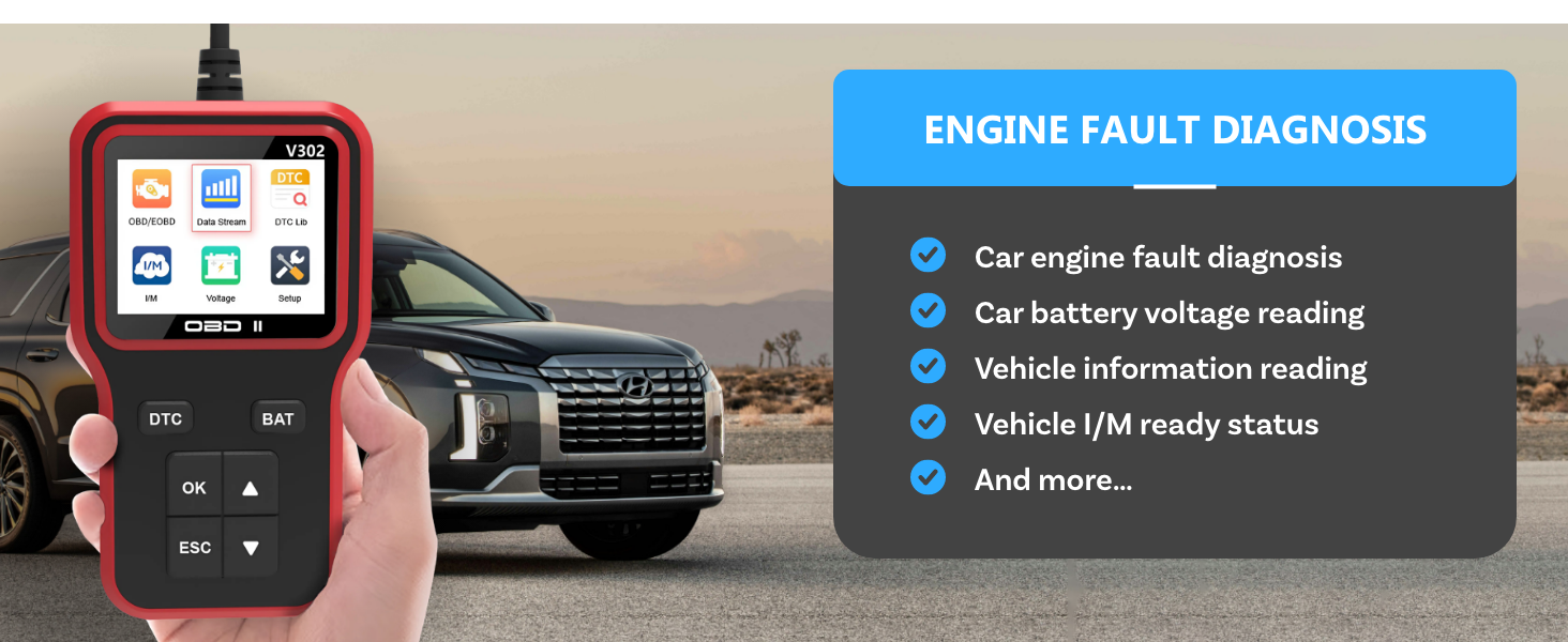 Outils de Diagnostic OBD2 Scanner Lecteur Code Check Engine OBDII EOBD Cadre Gelé