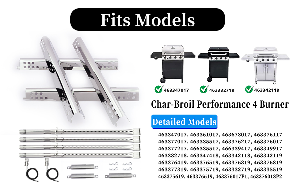 Grill Replacement Parts for Charbroil Performance 475 4 Burner 463347017 463342119 463376419