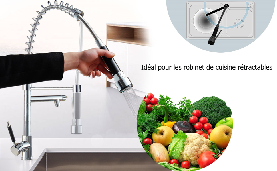Robinet Cuisine Remplacement pour Douchette Evier Cuisine
