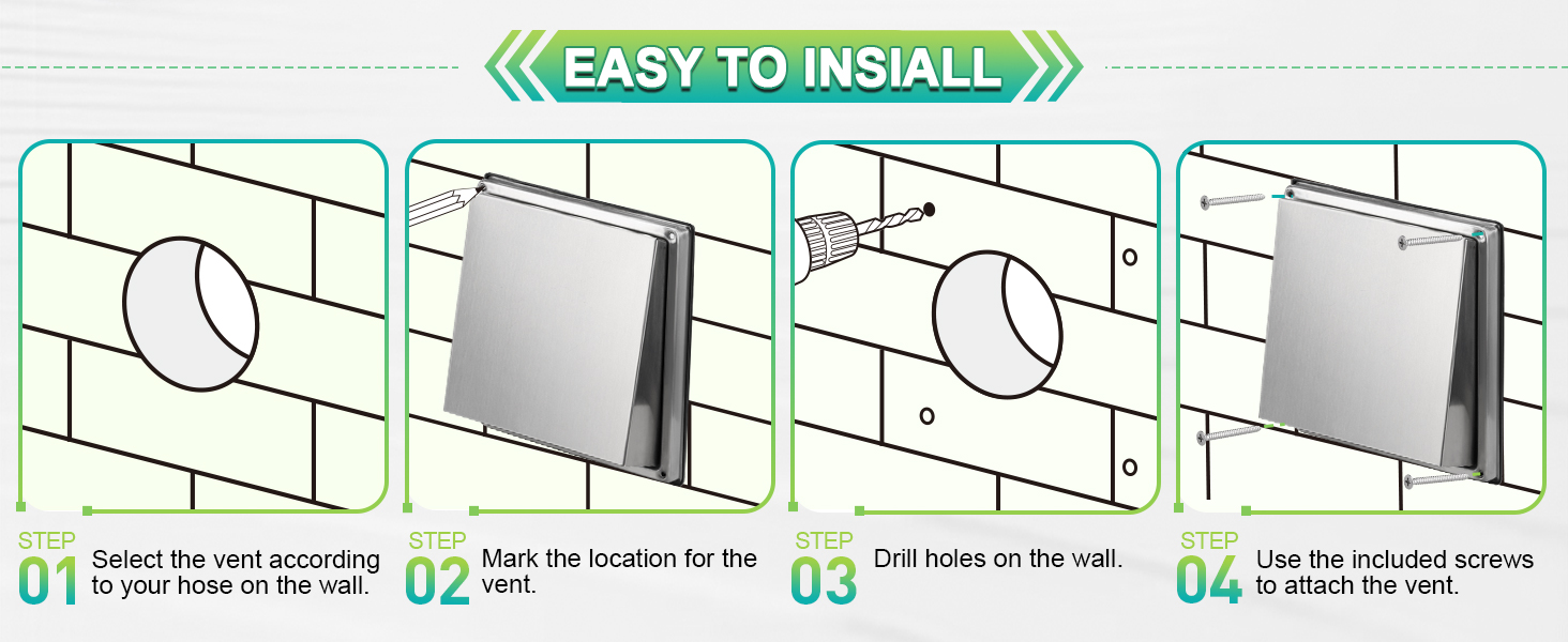 4" Dryer Vent Cover Outdoor Walls
