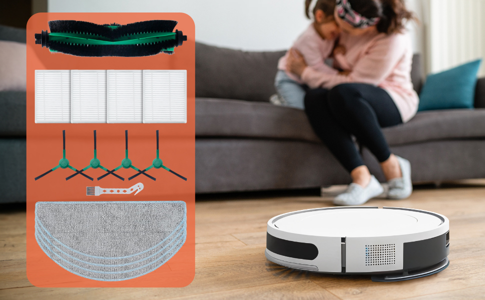 Fixbetter Kit d'accessoires pour iRobot Roomba Combo Essential Y0112/Y0110