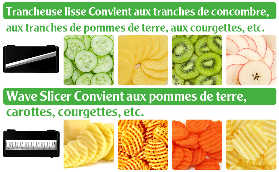 Coupe Legumes Multifonctions，Professionnelle Mandoline Cuisine, 