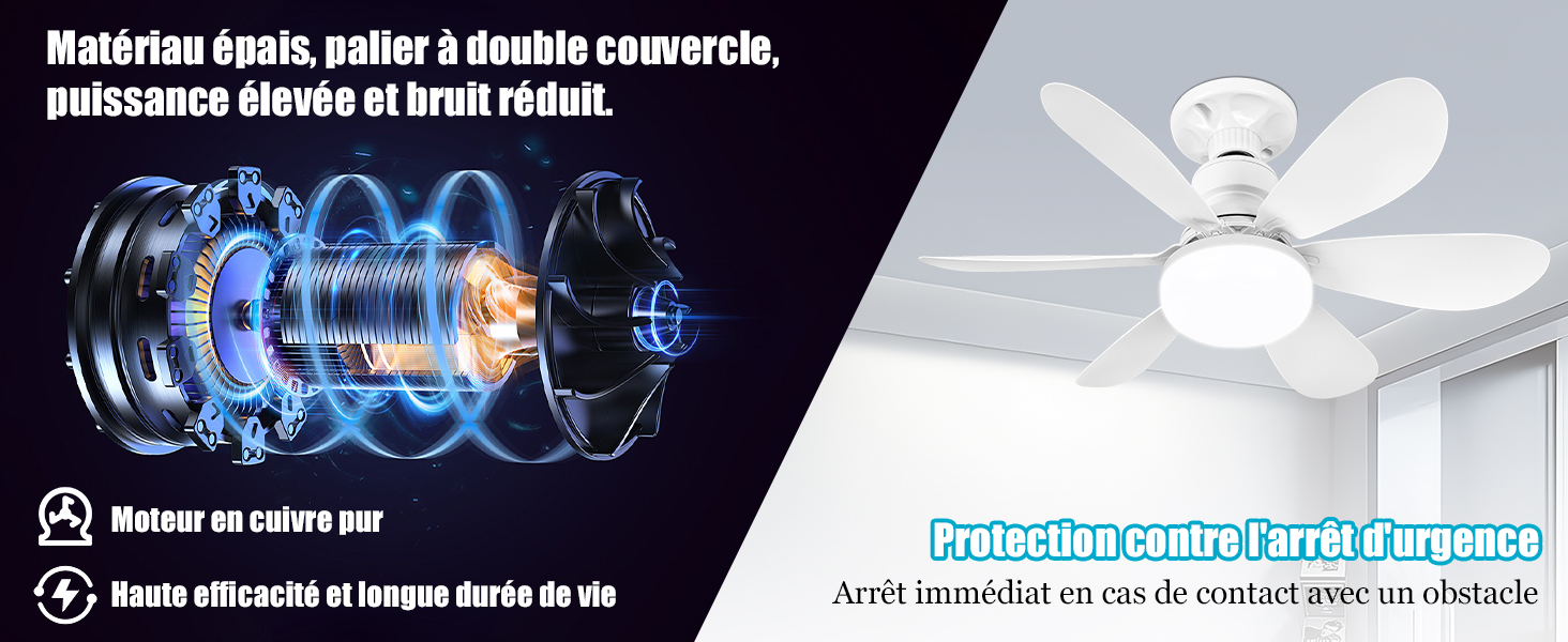 ampoule ventilateur plafond