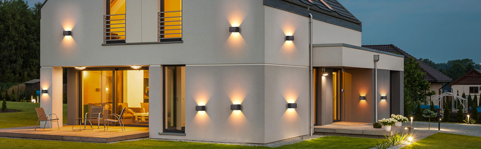 LED Applique Murale intérieur/Extérieur,24W 3000K blanc chaud