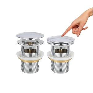 Bouchon de vidange de baignoire autoportante chromé