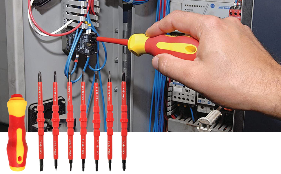 Insulated Screwdriver Set, Electrician Repair Tools, Insulated Electrician Screwdriver, Steel