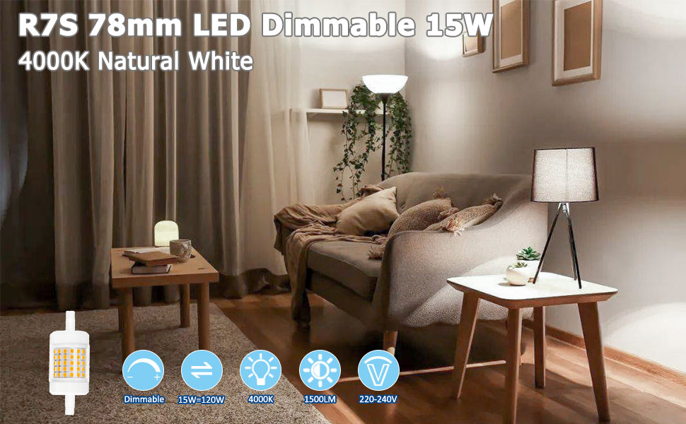 r7s 15w led dimmable