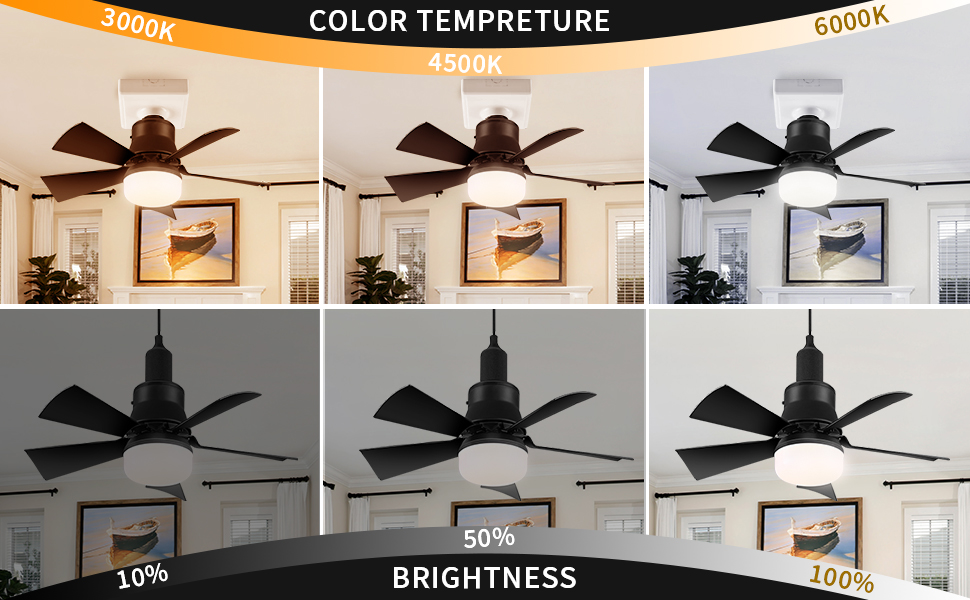 Indoor Outdoor Gazebo Electric Fans for Tent with Remote Control Portable Hanging Plug in Porch