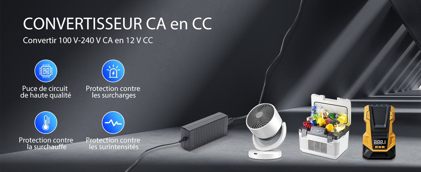 Adaptateur d'alimentation AC vers DC 12v 15a
