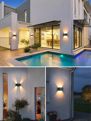 LED Applique Murale intérieur/Extérieur,24W 3000K blanc chaud